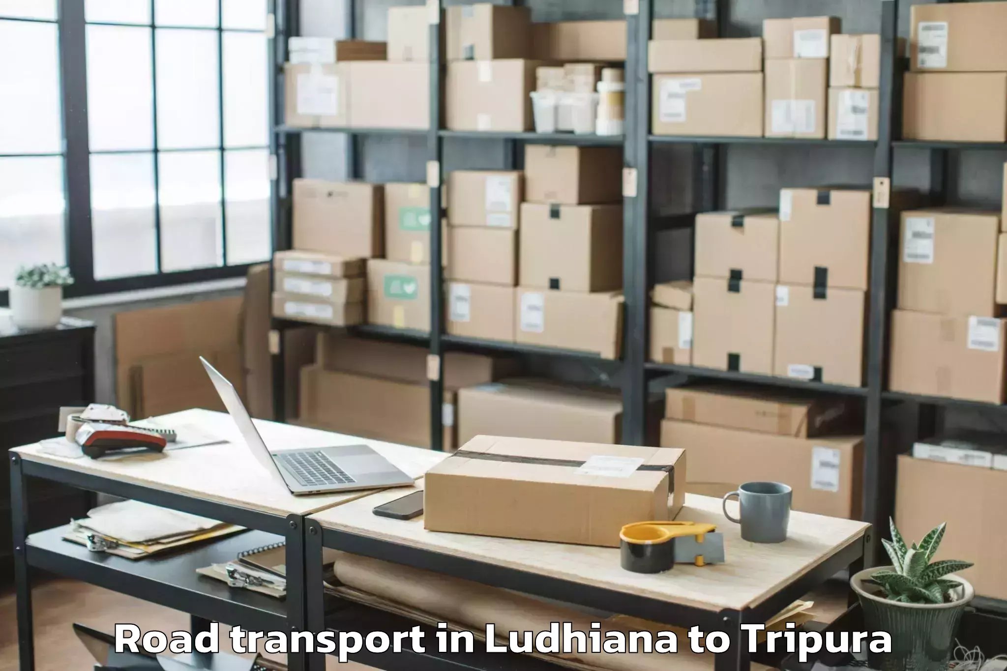 Easy Ludhiana to Amarpur Gomati Road Transport Booking